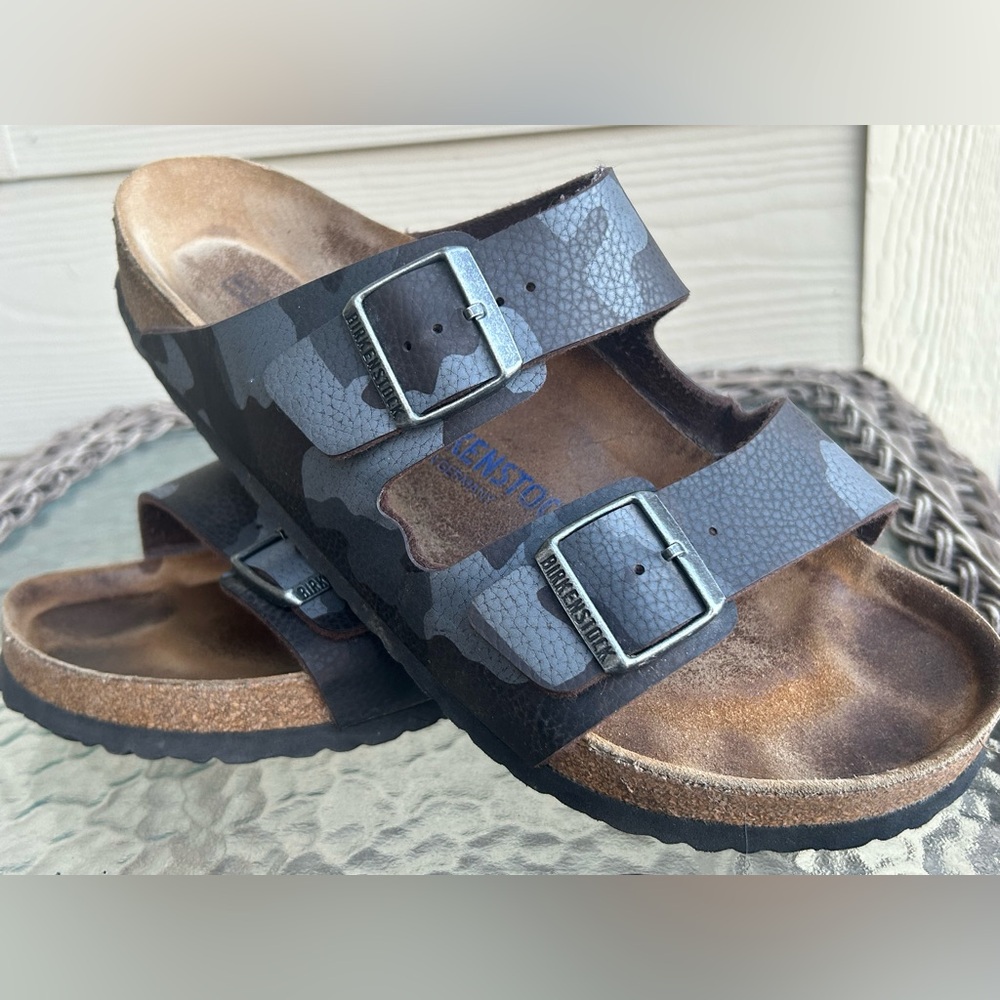 Men’s BIRKENSTOCK Arizona Soft Footbed CAMO Slide Sandals sz 45 US 12